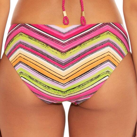 Becca by Rebecca Virtue Farah Reversible Hipster Bikini Bottoms Large Multi - Picture 2 of 10